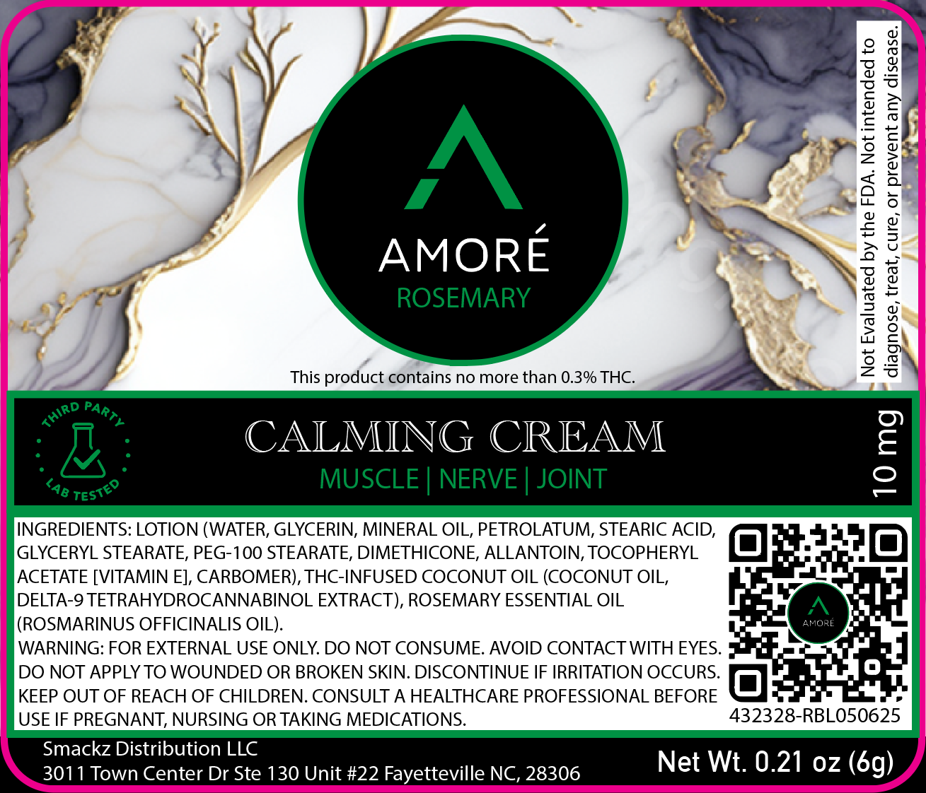 Amoré Rosemary Calming Creme 5ml- Wholesale II